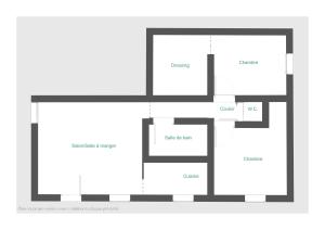 a plan of the ground floor of a building at Le Ptit Gibs in Petit-Bourg