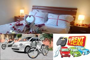 a collage of pictures of a hotel room with a bed and cars at Antadia in Palermo