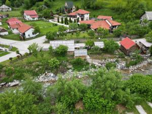 an aerial view of a house with a garden at Etno smjestaj Bjelasica in Kolašin