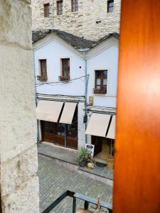 a view from a door of a building at Guest House and Hostel VAL-MAR in Gjirokastër