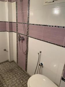 une salle de bain avec douche et toilettes dans l'établissement Appartement Yasin Meknes, à Meknès