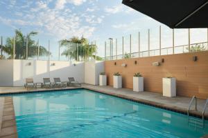 a swimming pool on the roof of a building at Element Anaheim Resort Convention Center in Anaheim