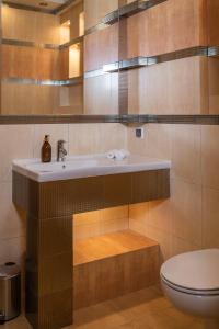 a bathroom with a sink and a toilet at Ohana Space w Juracie in Jurata +160 photos