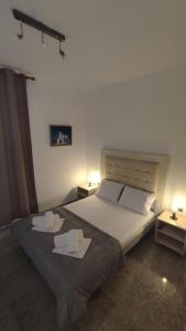 Ein Bett oder Betten in einem Zimmer der Unterkunft Alexander Apartments Nea Koutali