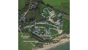 a map of the approximate site of a mansion on the beach at 2 Bedroom Chalet SB113, Sandown Bay, Isle of Wight in Brading