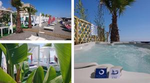 博爾迪蓋拉的住宿－Hotel Raphael，游泳池和度假村照片的拼合