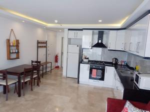 A kitchen or kitchenette at Stone House Aparts 1 plus 1 mit Poolterrasse Kalkan No 1