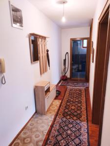 un couloir avec une chambre avec une porte et un tapis dans l'établissement Apartman 5ra, à Vrnjačka Banja