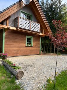 een huis met een balkon aan de zijkant bij DOMEK POD TRÓJMORSKIM WIERCHEM in Międzylesie