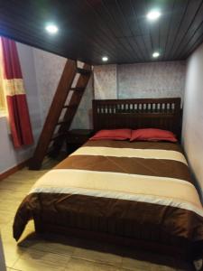 a large bed in a room with a ladder at Uyuni HOSTAL YOKOSO in Uyuni