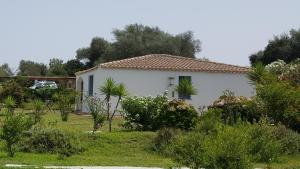 a white house in a garden with plants at Hotel Baia Cea in Bari Sardo