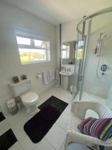 un bagno con doccia, WC e lavandino di Ashbrook B&B a Killarney
