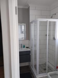 W łazience znajduje się prysznic i umywalka. w obiekcie Cederberg Estate w Kapsztadzie