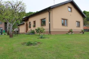 een huis met een grasveld ervoor bij Kuća za odmor Slamek in Sveti Martin na Muri