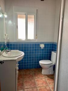 コニル・デ・ラ・フロンテーラにあるChalet Huerta del Sol Conilのバスルーム(トイレ、洗面台付)