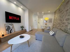 TV a/nebo společenská místnost v ubytování NOMO 2 Zimmer Altstadt Apartment Villingen im Schwarzwald