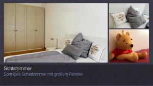 Postel nebo postele na pokoji v ubytování Großes und helles Innenstadt Apartment - Ferienwohnung