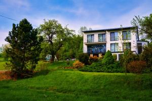 a large house on a hill with a green yard at Ponikwa36 Dom Na Urlop w Górach in Ponikwa