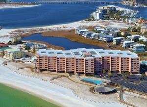 an aerial view of a resort on the beach at Hello Sunshine Steps To the Beach in Destin