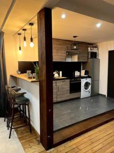 A cozinha ou cozinha compacta de Appartement en bord de Seine