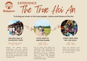 a flyer for the true am experience the true am at HY Local Budget Hotel by Hoianese - 5 mins walk to Hoi An Ancient Town in Hoi An