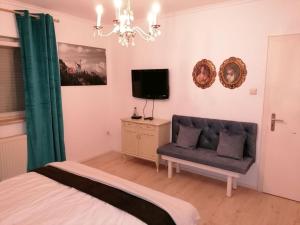 โทรทัศน์และ/หรือระบบความบันเทิงของ Ferienwohnung Helli