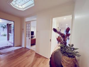 uma sala de estar com uma janela e uma planta em Patterson Lakes Charming 2 Bedroom House / VPL244 em Patterson Lakes