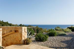 a garden with the ocean in the background at Villa Vito in Hvar