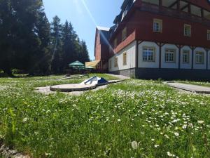 Garður fyrir utan Hotel Lesní Chata