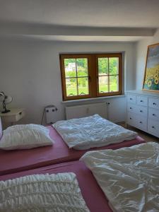 Postel nebo postele na pokoji v ubytování Elbblick