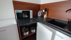 Kuchyň nebo kuchyňský kout v ubytování Apartmány Adam