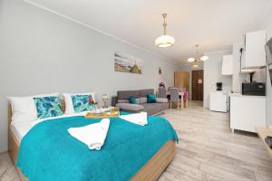 Kuchyň nebo kuchyňský kout v ubytování Na Wydmach Apartment Międzywodzie by Noclegi Renters