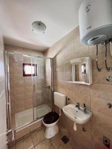 Koupelna v ubytování Pink Panther