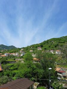 un villaggio su una collina con case e alberi di Il Rio Penise a Pianillo