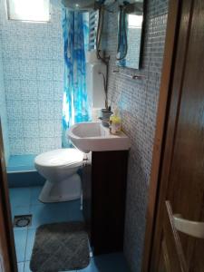 a bathroom with a sink and a toilet at APARTMAN MILICA in Požarevac