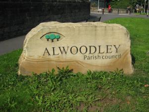 a sign for the alwoodley park council at Home in Adel
