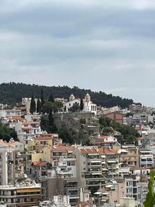 a view of a city with buildings on a hill at Vasilis Garden House in Kavala +67 photos