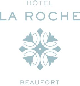 un logo per un resort alberghiero con un cuore e le parole "svago dell'hotel" di Hôtel de la Roche a Beaufort