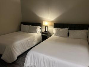 two beds sitting next to each other in a room at Brand New Cute Home in Odessa near Midland in Odessa