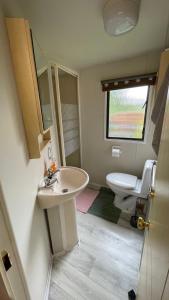 a bathroom with a sink and a toilet at Riviera Zator in Zator +23 photos