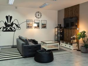 Televízia a/alebo spoločenská miestnosť v ubytovaní Apartament MT Badger Centrum