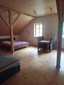 Postel nebo postele na pokoji v ubytování Chalupa Končiny