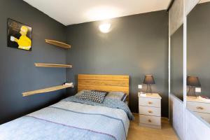 Postel nebo postele na pokoji v ubytování Biscarrosse Bourg à moins de 2kms du centre ville, bel appartement 4 couchages
