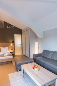 a living room with a couch and a bed at Emilia Lux Rooms in Vrnjačka Banja