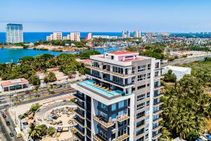 an aerial view of a tall building in a city at Duva 903 in Puerto Vallarta