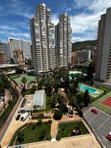 a view of a city with tall buildings at Gemelos 22-Fincas Benidorm in Benidorm