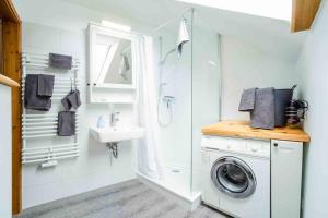 Ένα μπάνιο στο Ferienwohnung Ausblick