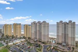 an aerial view of tall apartment buildings near the ocean at Indigo East 1004 in Perdido Key