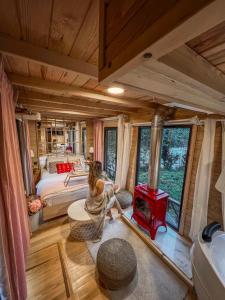 Postel nebo postele na pokoji v ubytování Vagona Tiny House