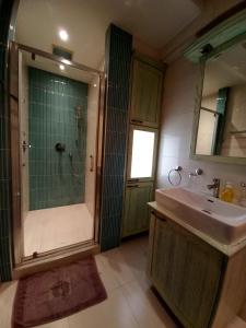 ベオグラードにあるAlex LUXのバスルーム(シャワー、シンク、シャワー付)